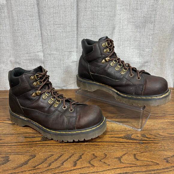 Dr. Martens 11303 Brown Leather Work Boots Men’s 12 Lace Up Ankle Docs DM’s - Picture 1 of 7